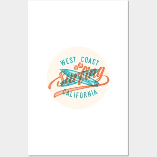 West Coast Surfing California Posters and Art